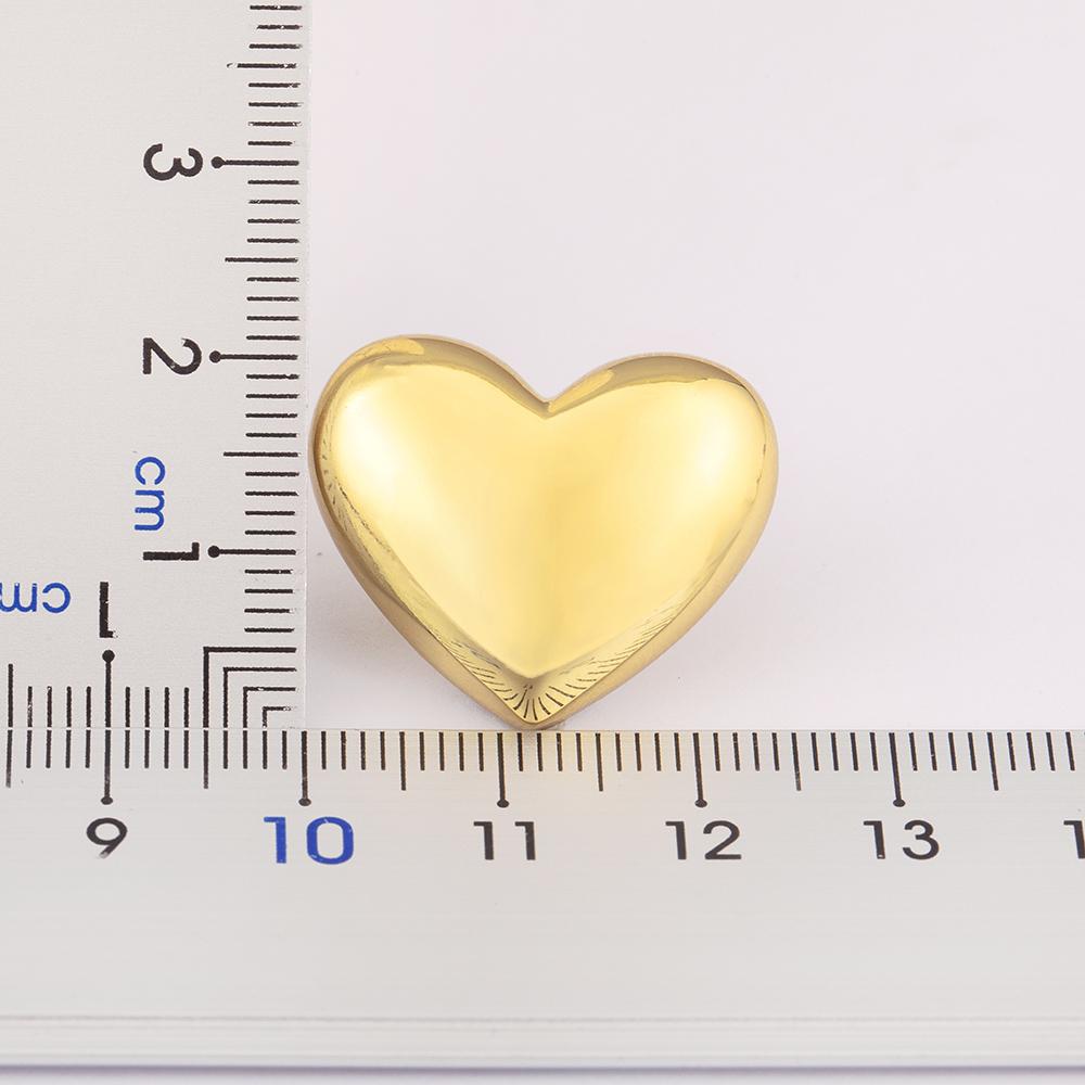 Nidin New Retro Copper Heart Shape Charm Stud Earrings S/L Size For Women Female Birthday Party Ear Jewelry Accessories Gifts