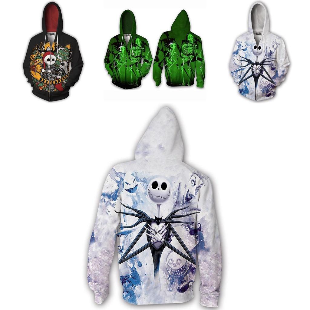 Stylish Nightmare Before Christmas Hoodies Sweater Zipper Men's Sweatshirt Jacket Coat