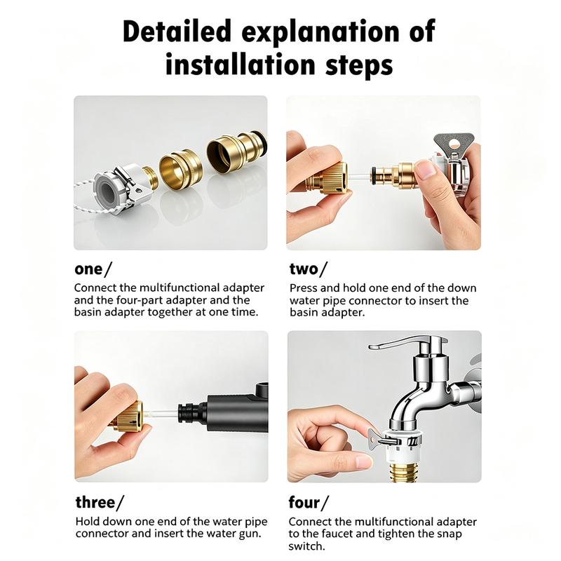 High Pressure Car Wash Gun 6 Modes Adjustable Spray Aluminum Alloy Expandable Hose Garden Watering Pet Washing Cleaning Tool