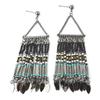 [N0994] - 'Altaï' Black Gray Turquoise Designer Earrings