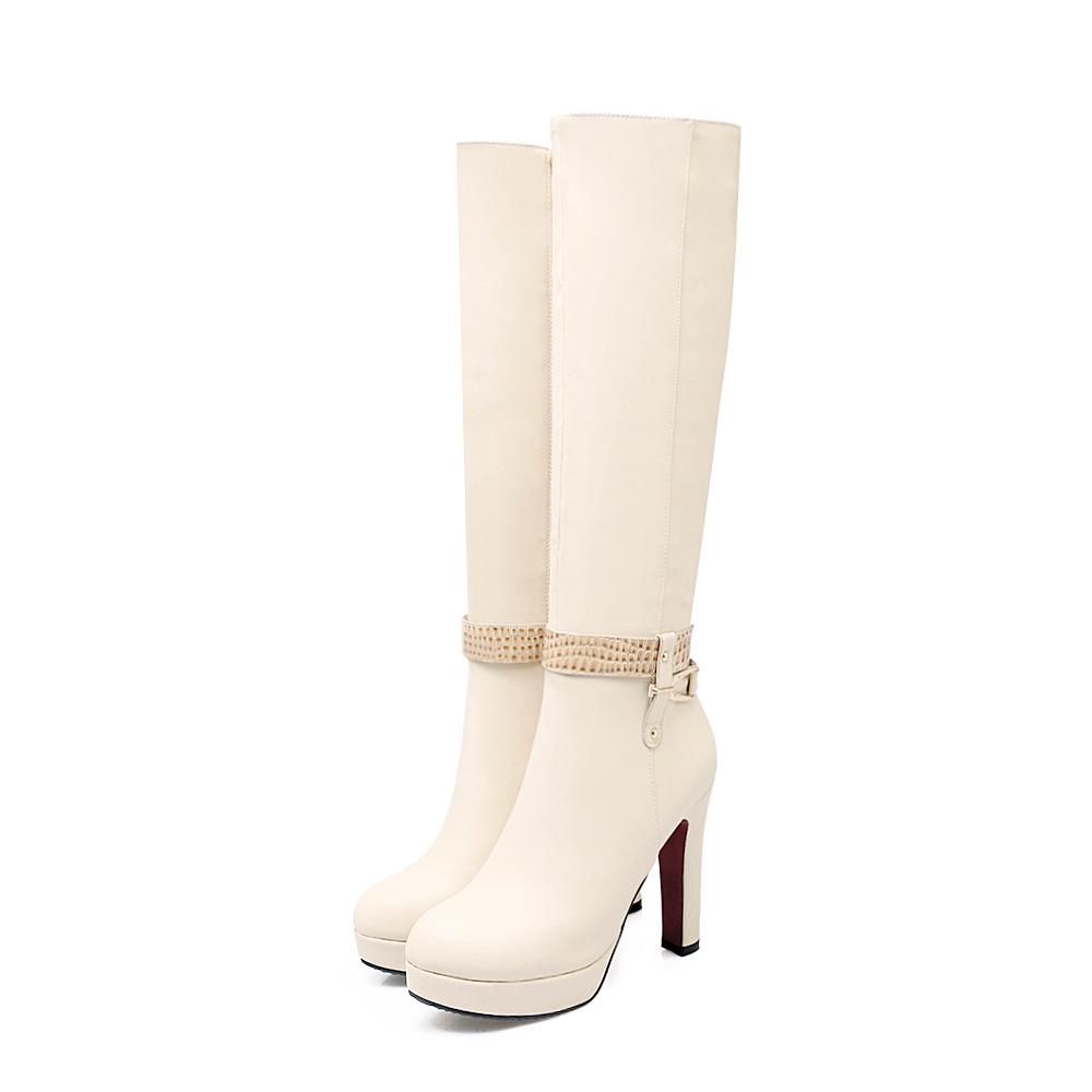 Женские ботильоны на высоком каблуке осень и зима новые водонепроницаемые на платформе на толстом каблуке больших размеров универсальные ботильоны средней высоты