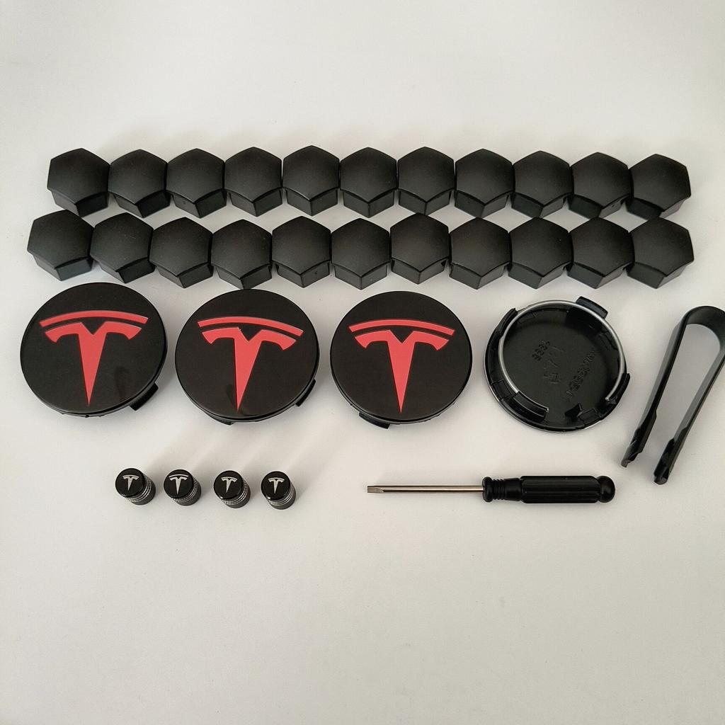AABLV1 30PCS 26PCS 4PCS for  Tesla Model 3 Y  S/X Model Y Juniper Car Wheel Center Hub Decorative Caps Badge Lug Nut Protective Cover