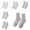 6Pairs Patchwork Coral Fleece Socks Plush Sleeping Socks Warm Thicken Velvet Socks  Girls