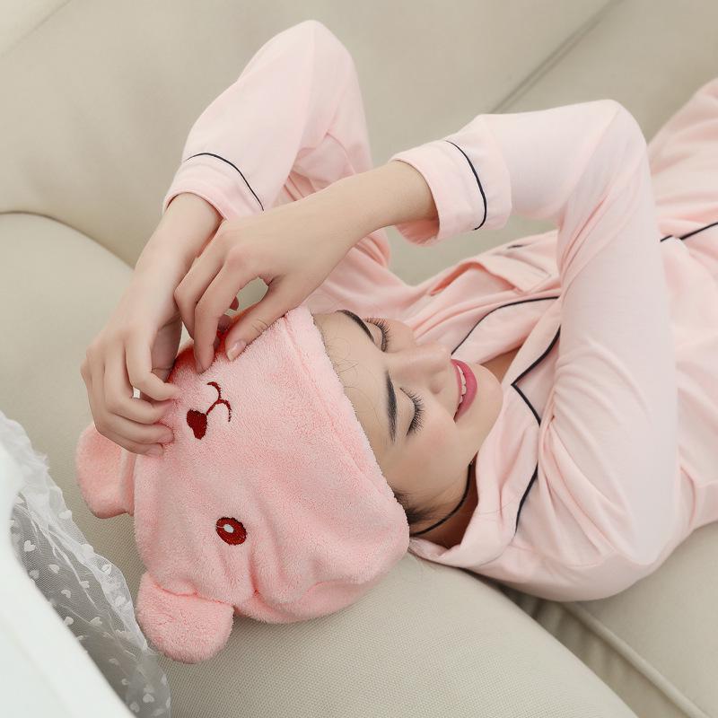 1 шт., шапочка для душа с милым медведем из микрофибры, тюрбан для волос, быстросохнущая шапка для волос, обернутая полотенцем, шапочка для душа, шапочка для ванной, шапочка для ванной