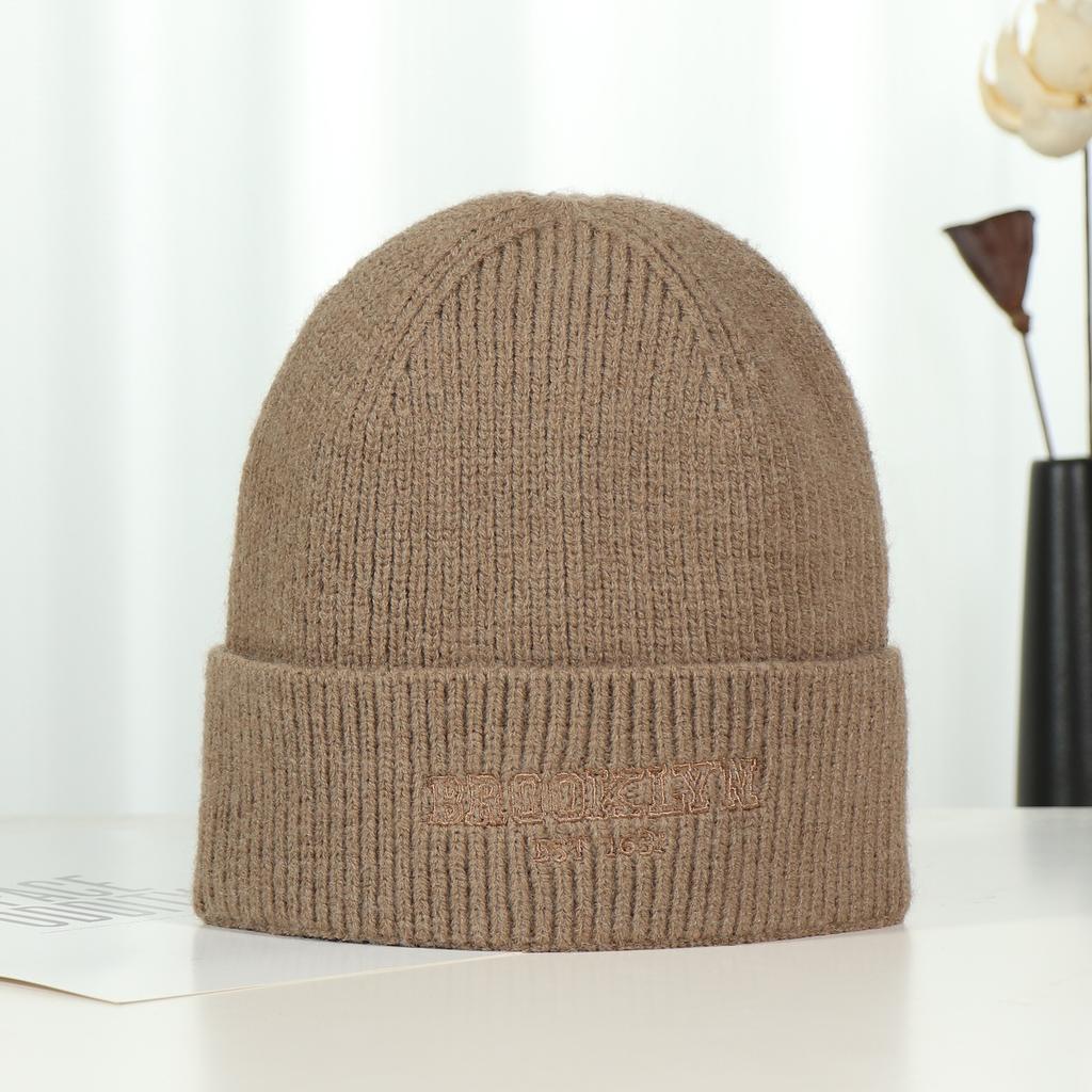 Осенне-зимние вязаные шапки для пар с вышитыми буквами, теплые вязаные шапки для велоспорта на открытом воздухе