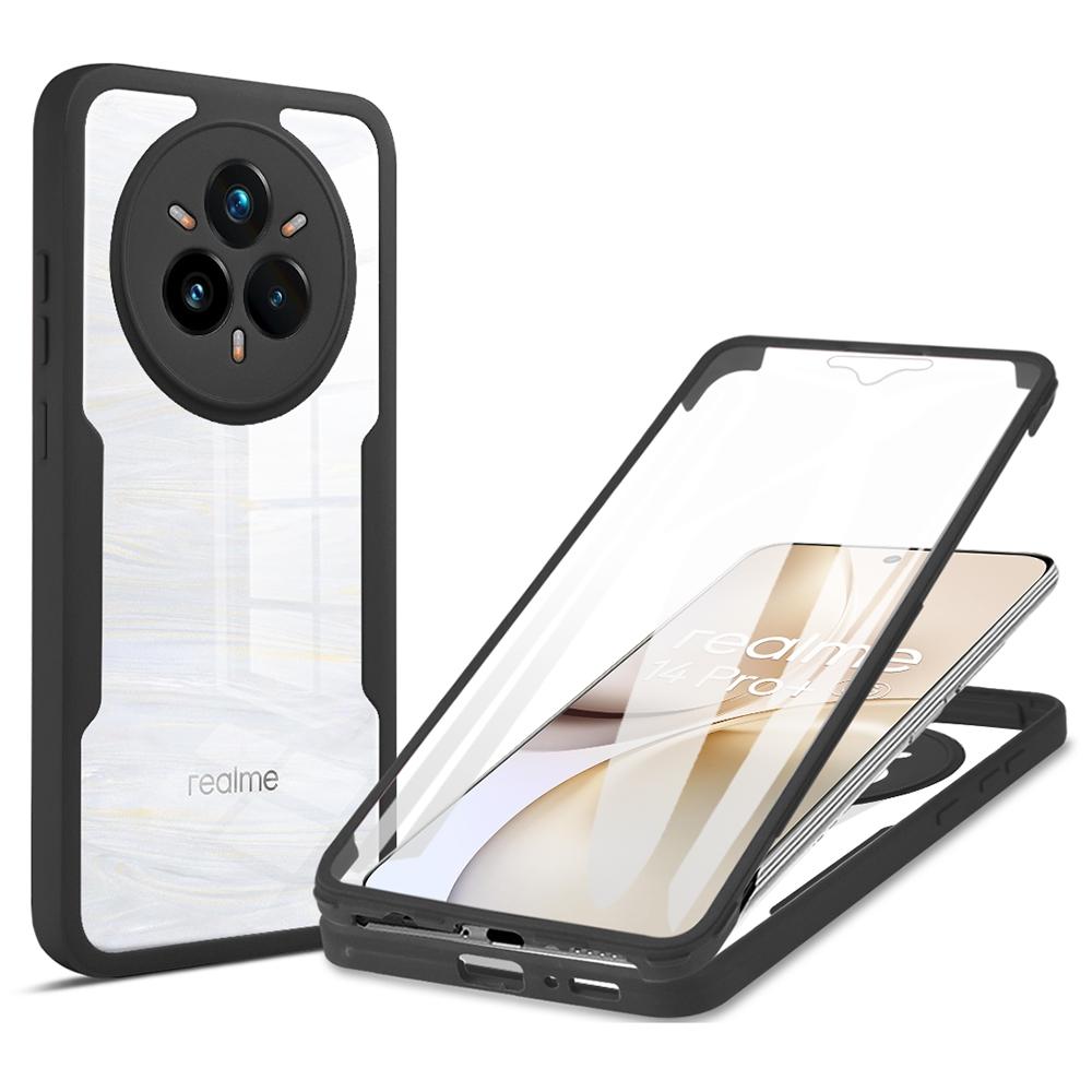 Для Realme 14 Pro+ 5G Чехол Акрил+ТПУ Прозрачная Накладка для Телефона с ПЭТ Защитной Пленкой