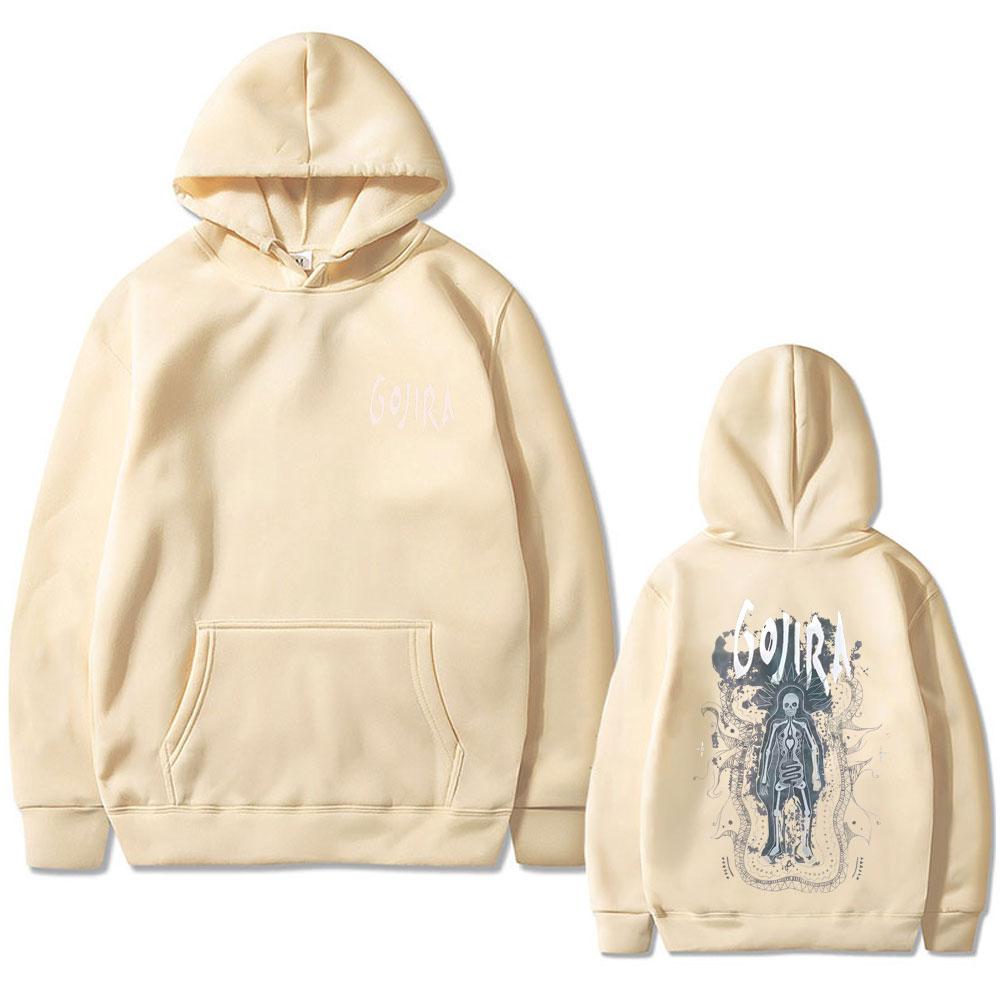 Металл Рок-группа Gojira The Flesh Alive Худи Мужчины Женщины Мода Популярная Уличная одежда Мужская Повседневная Популярные Хлопковые Худи с Капюшоном