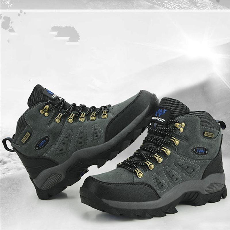 Unisex High-Top Outdoor Hiking Shoes - Spring & Autumn, Plus Size, Casual Mid-Top Climbing Footwear