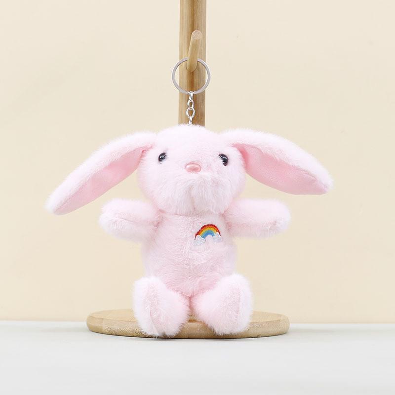 Rainbow Eared Long Rabbit Keyring Soft Stuffed Toy For Kids And Teens Cotton Pp