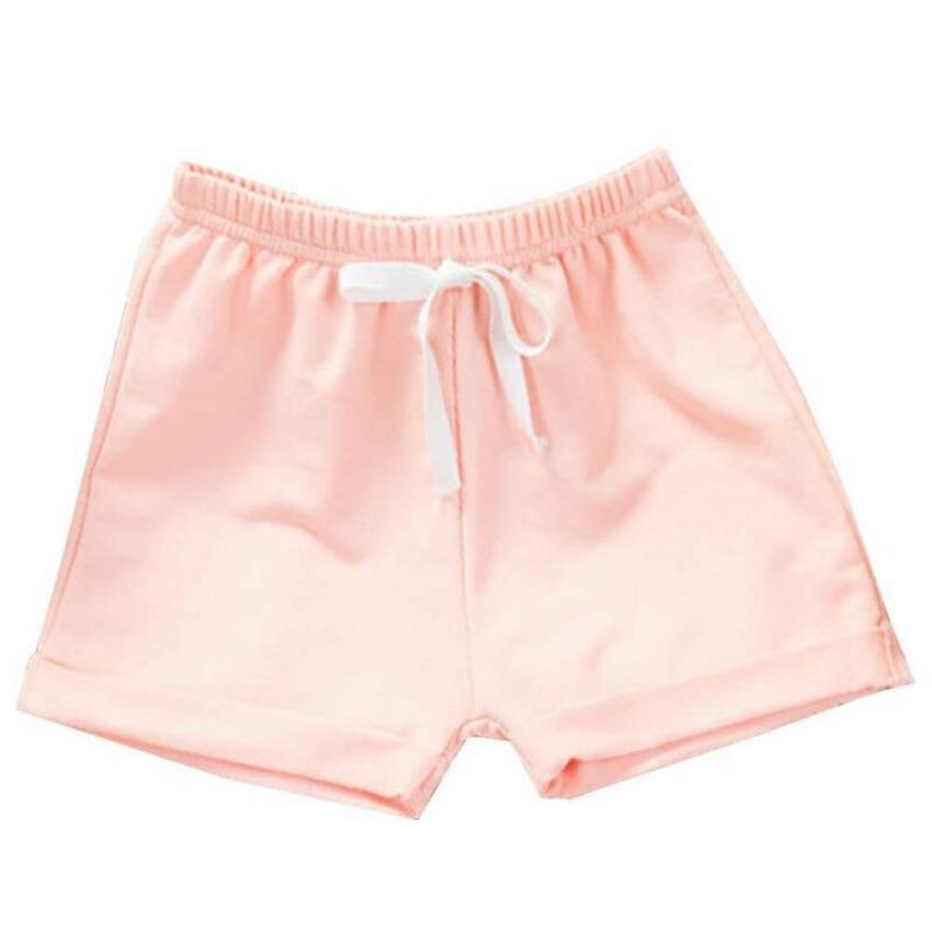 Детские шорты, штаны для мальчиков и девочек, спортивные однотонные короткие брюки на шнурке, хлопковые повседневные пляжные штаны для детей от 1 до 10 лет