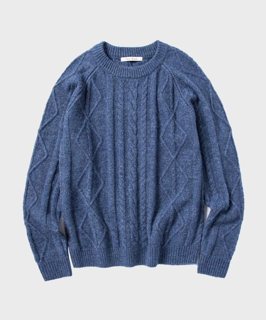 NONBLANK Cable Texture Round Knit_Blue