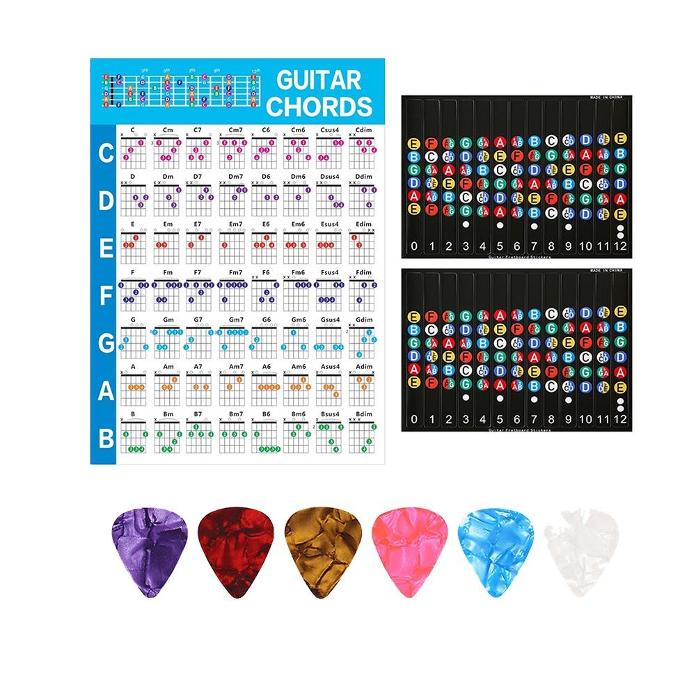 Printed Vinyl Paper Guitar Practice Chord Chart Coated Paper Reference Guide  For Beginners