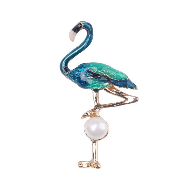 Брошь с жемчугом и перьями, с высокой ручкой, с мультяшным корсажем из страз для самостоятельного изготовления.