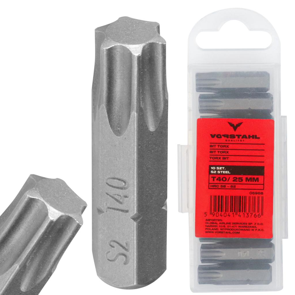 TORX BIT Set 10pcs Screwdriver Bit > T8 x 25mm < Vorstahl