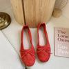 Round Toe Casual Shoes Women  Spring Candy Color Flat Heel Knot Ballet Flats Shoes Slip On Loafer Sneakersisd34