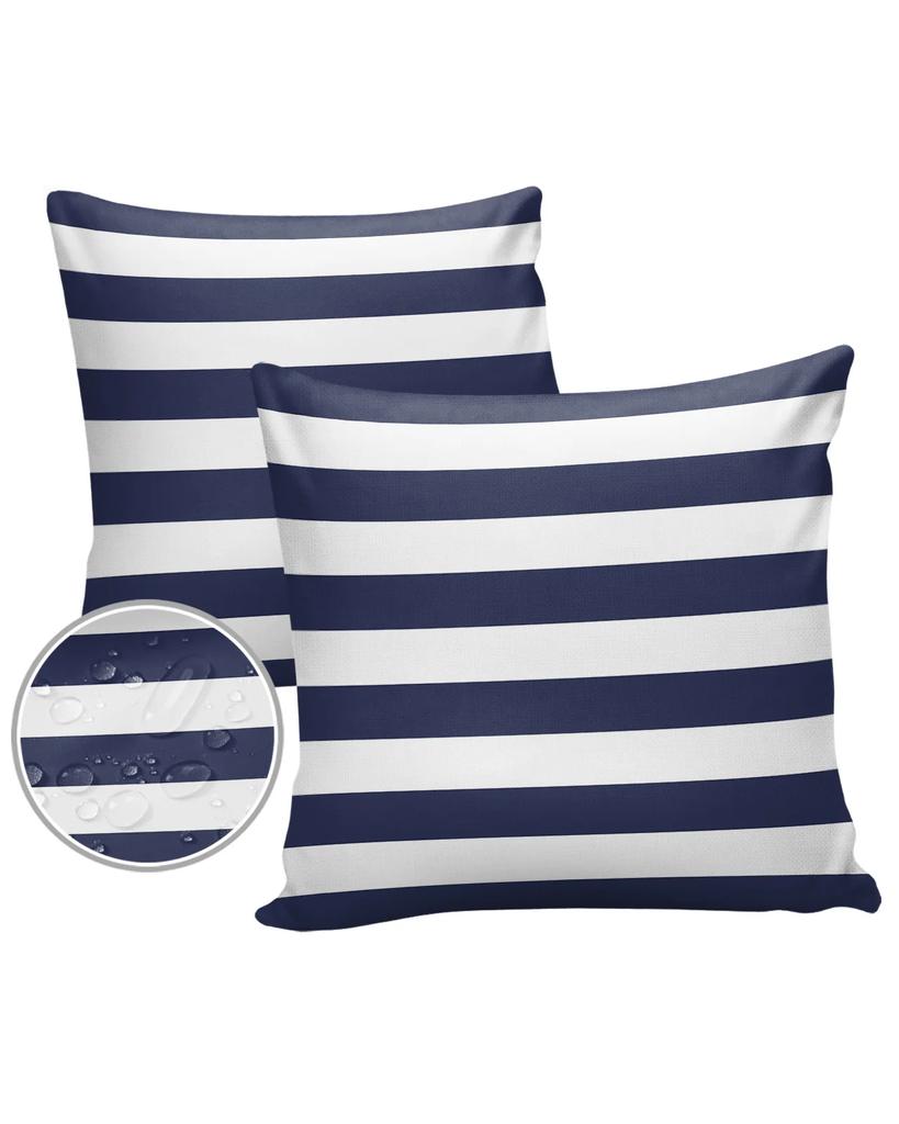 Водонепроницаемая наволочка с темно-синими и белыми полосками для украшения дома и офиса, наволочка для подушки на стул, диван