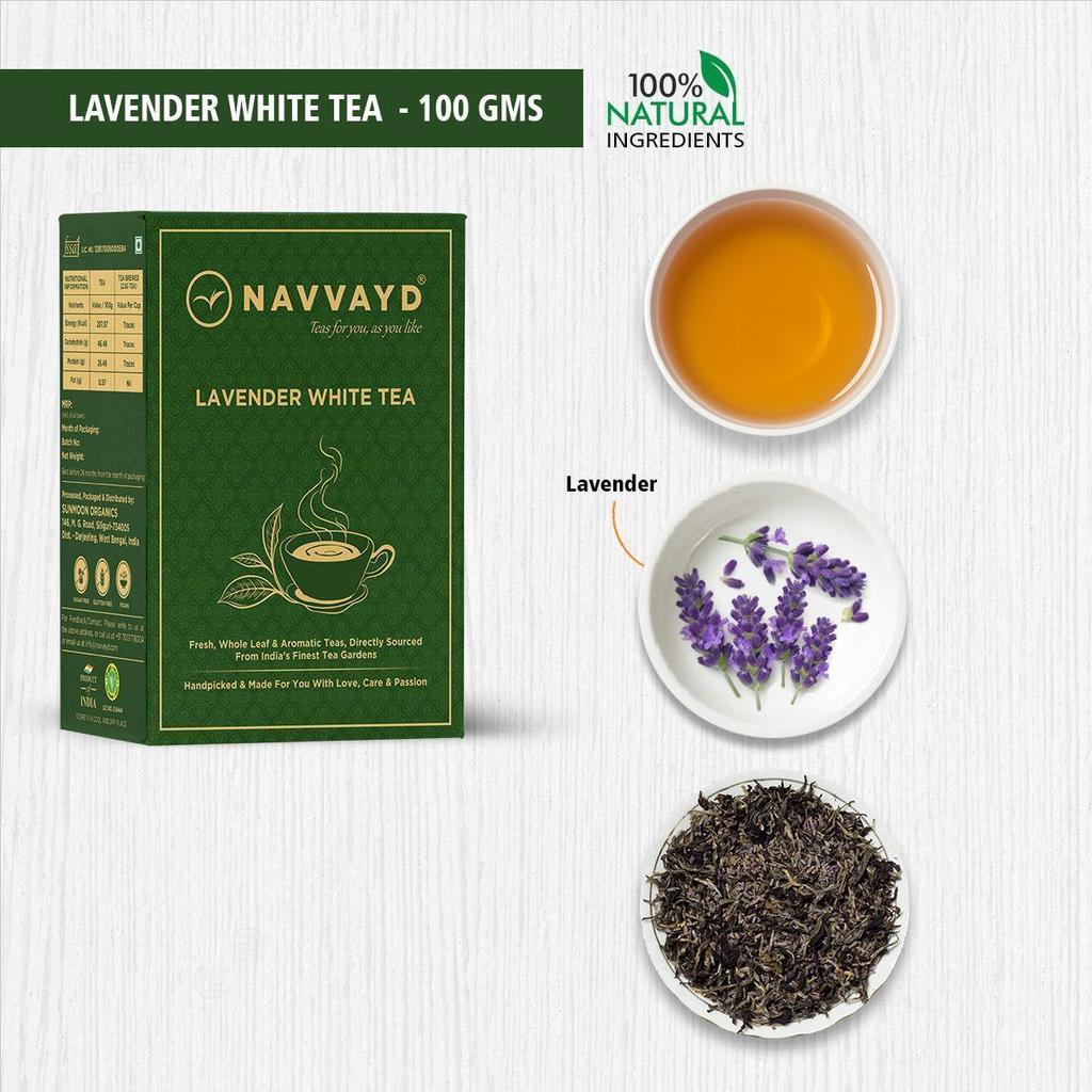 Белый чай с Лавандой (100 г), Lavender White Tea,  Navvayd