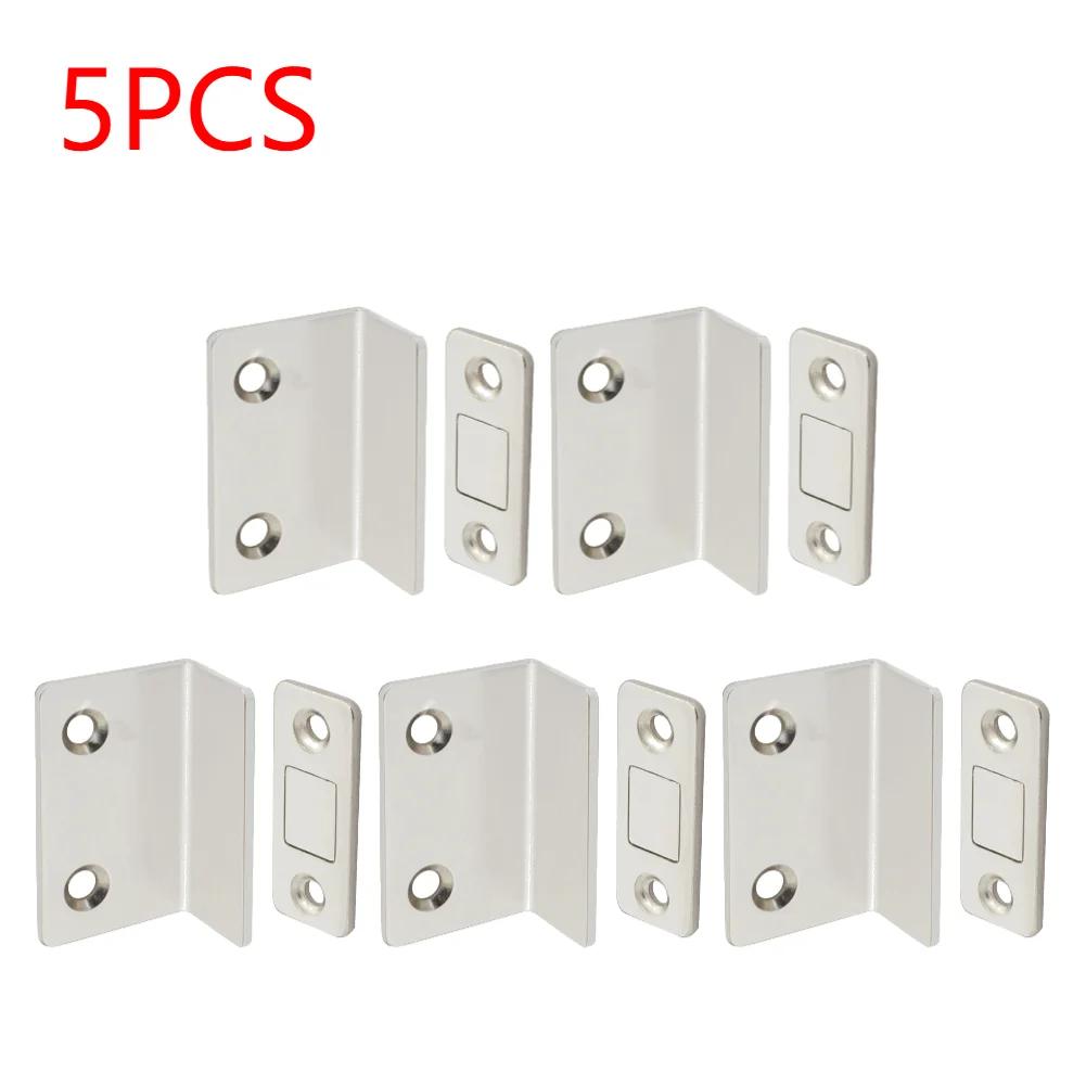 Strong Magnetic Cabinet Catches Punch Free L-Shaped Sliding Door Stop Ultra Thin Invisible Anti Collision Furniture Hardware