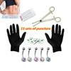 RUI RUI YU 15pcs/lot Pro Body Piercing Kits Puncture with Ear Nose Eyebrow Sets Plier Piercings Clamp Steel