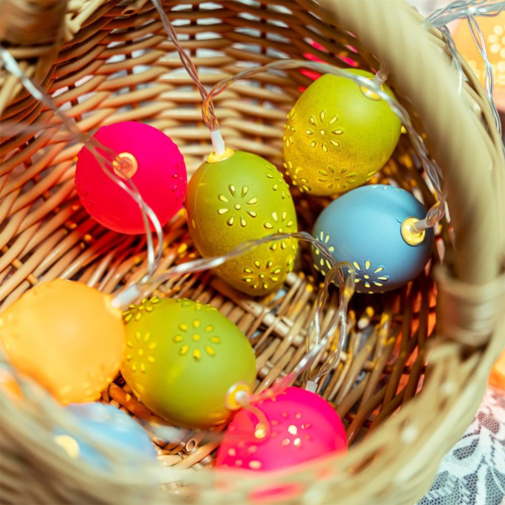 Яйца Цыпленок Морковь Пасха Светодиодная Гирлянда Теплый Свет Праздничная Лампа Модная Гирлянда Огни Вечеринка