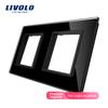 Livolo Double Pearl Crystal Glass, 151mm*80mm, EU Standard for Wall Switch&Electrical Socket Accessories VL-C7-SR/SR-11