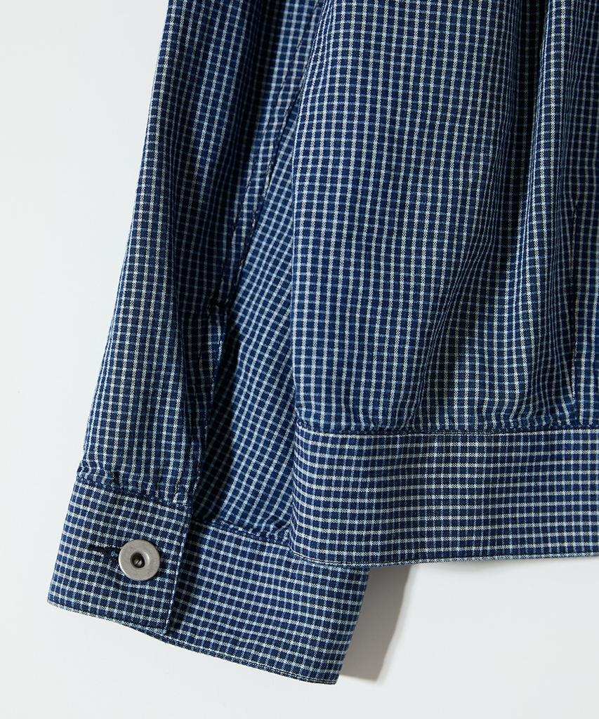 Horlisun Liverty Denim Check Jacket Navy