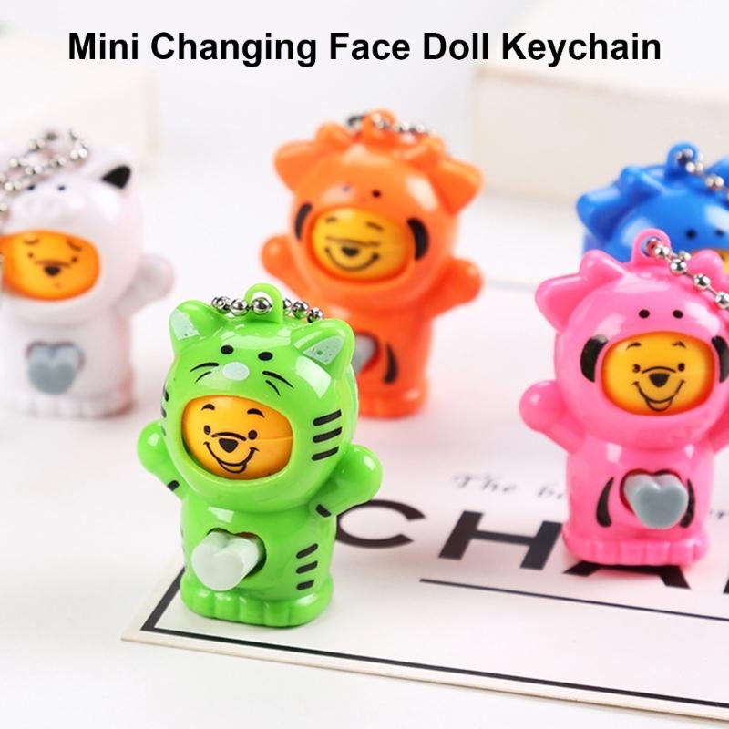 Pack of 5 Small Dolls Face Softball Keychains Sturdy Plastic Sports Themed Charm Portable Fashion Accessories