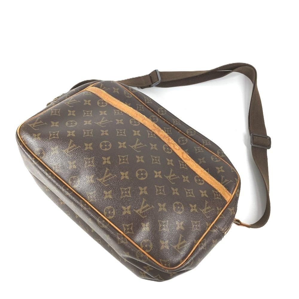 Louis Vuitton M45252 Monogram Reporter GM Crossbody Pochette Shoulder Bag Brown