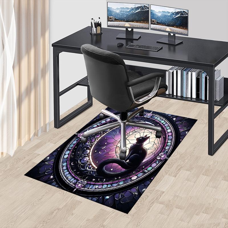 1PC Stained Glass Cat Extra Large Non Slip Floor carpet, Office, family, Studio   Large Area Rug Indoor Rugs, Bold Statement Piece