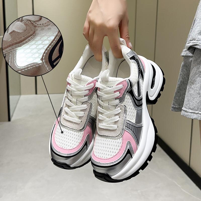 Женские кроссовки на плоской подошве, туфли на платформе, пэчворк, толстая подошва, мягкая кожа, круглый носок, повседневные женские кроссовки, размер 35-40