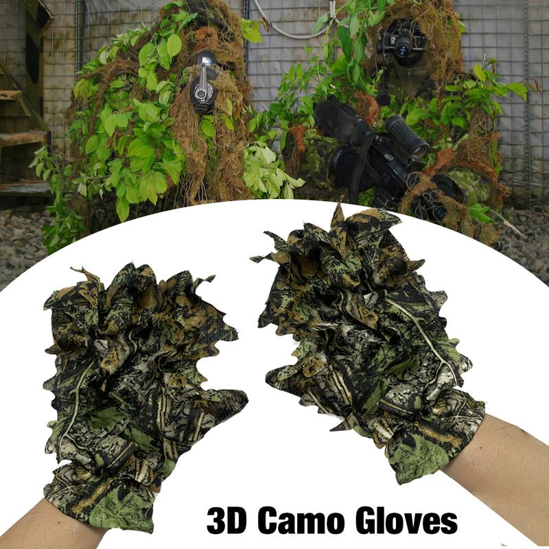 3D Camouflage Hunting Gloves Sneaky Comfortable Non-slip Durable 3D Leaf Gloves For Hunting Shooting Photography Leaf Gloves