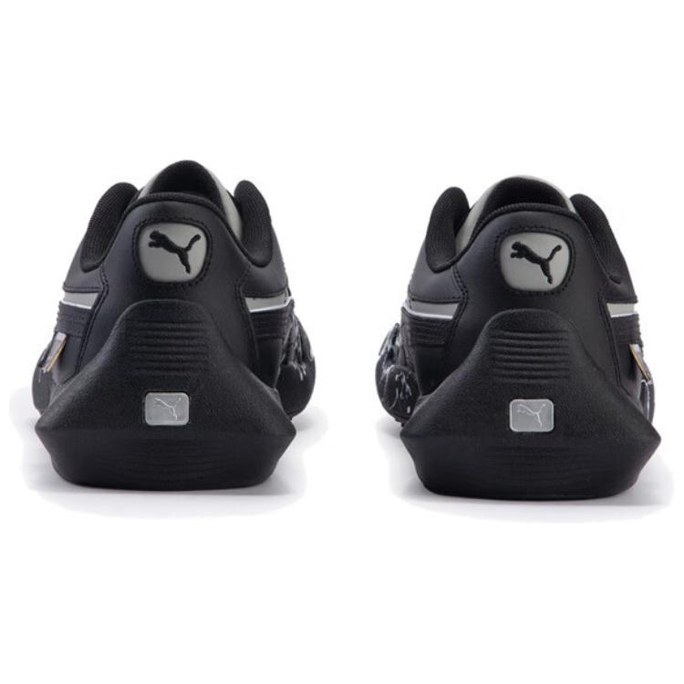 Puma Vaderon Двухслойная коровья кожа Синтетическая кожа Брызги Линия Низкие Повседневные кроссовки Унисекс Черный 397207-01