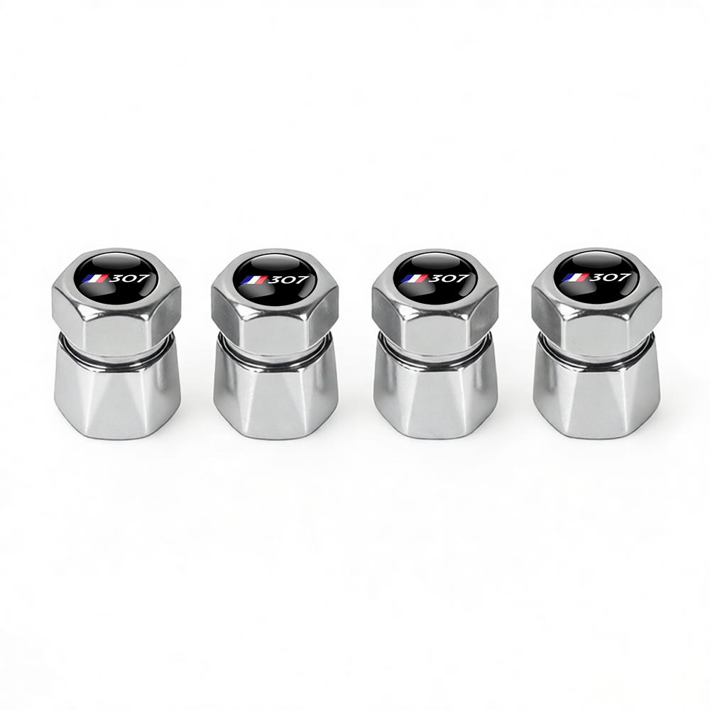 4Pcs 3D Aluminum Alloy Car Wheel Tire Air Valve Dust Cap Center Cover For Peugeot 206 2008 306 307 3008 406 4008 5008 607 1008