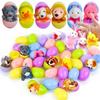 12/24Pcs Mini Filled Easter Eggs with Plush Animal Toys Easter Surprise Eggs Prefilled Easter Eggs
