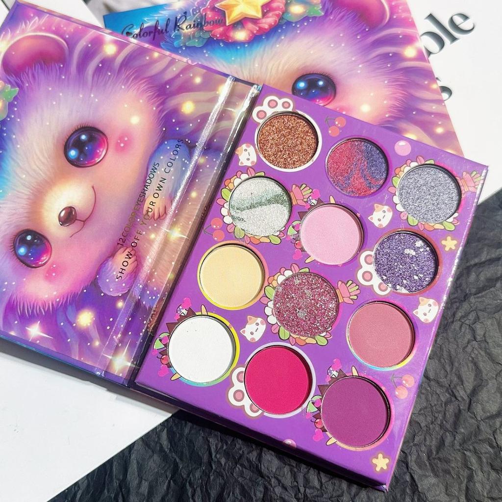 12-цветная палитра теней для век, легко наносимая и удобная, перламутровый матовый макияж теней для век для новичков