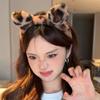 Plush Cat Ears Headband Vintage Leopard Print Hair Hoops Cute Festival Accessories Fashion By Clips Ribbon for Hair Hair Hoop