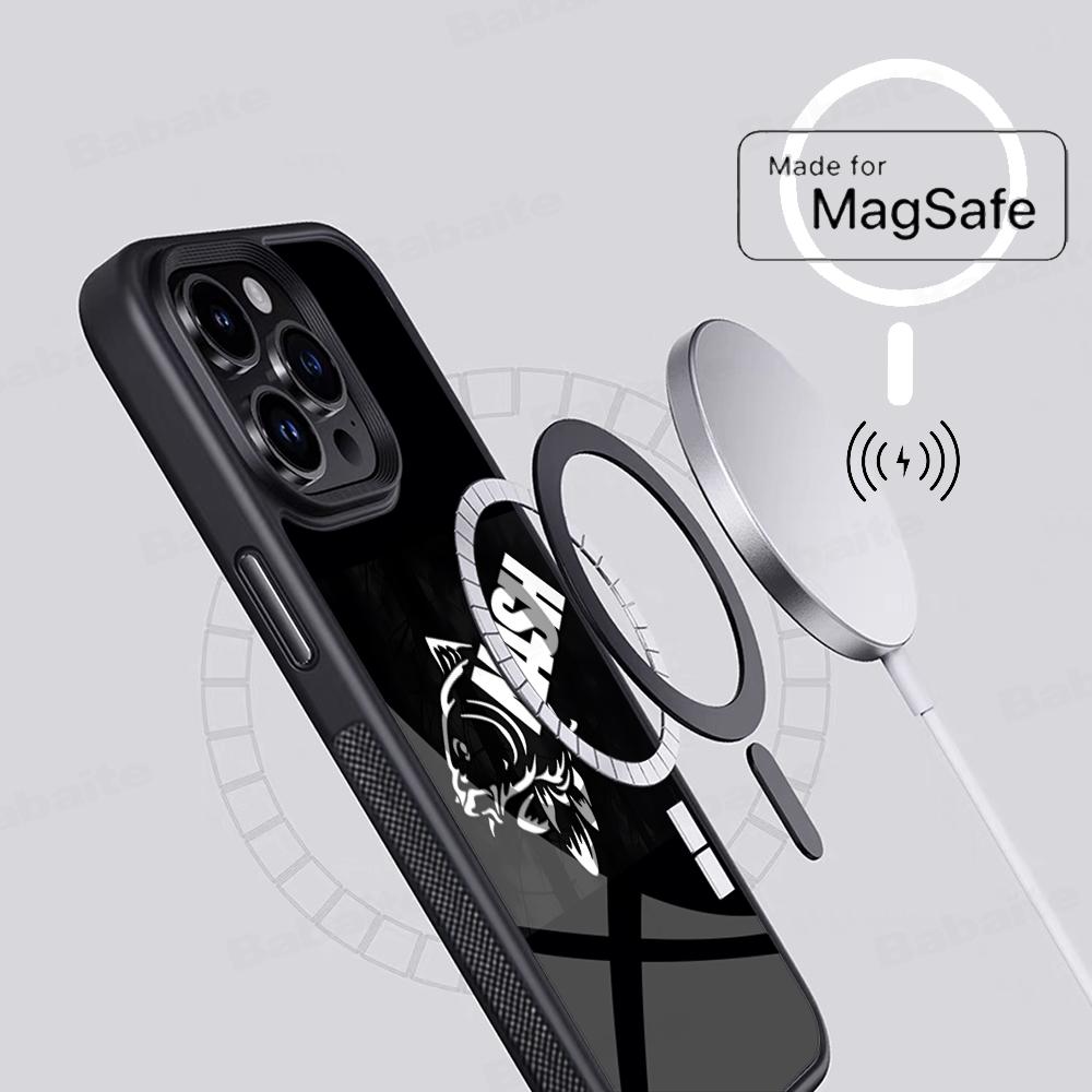 Чехол для телефона с логотипом Nash Fishing, Магнитный чехол для IPhone 16 14 13 12 11 15 Pro Max Plus, Чехол для беспроводной зарядки MagSafe