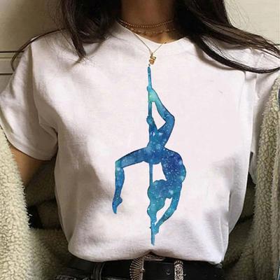 Принт Poledance Y2K Футболка Женская Тренд 90-х Новая Женская Футболка Мода Белая Футболка с Коротким Рукавом Графический Топ Принт Женская Одежда