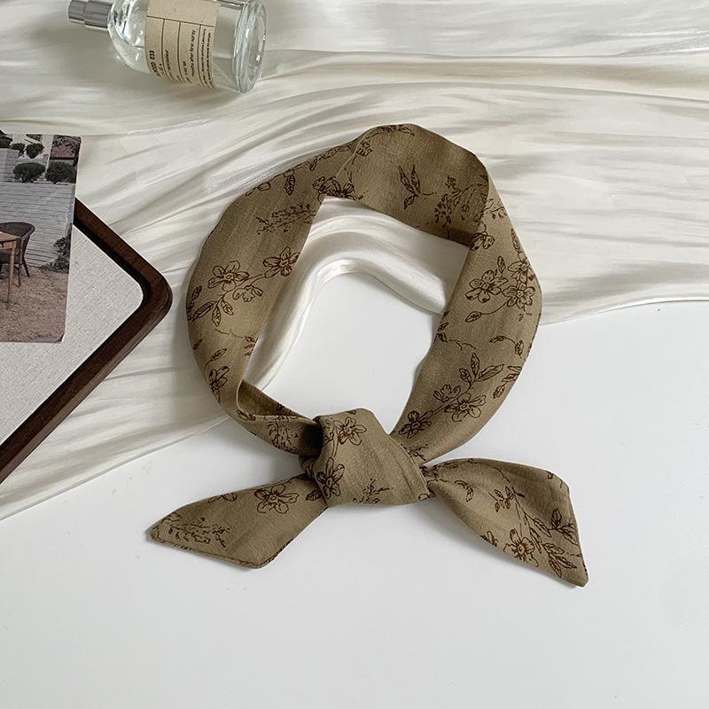 Long Silk Scarf New Fashion High Sense Small Scarf Versatile Long Bag Ribbon Decorative Headband Belt