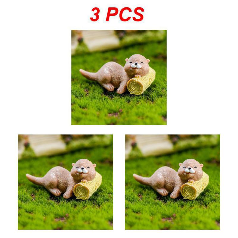 1~10 шт. Милая маленькая фигурка выдры, украшение на торт, кукольный домик, бонсай, модель животного, водяная собака, поделки для дома, кавайный дом