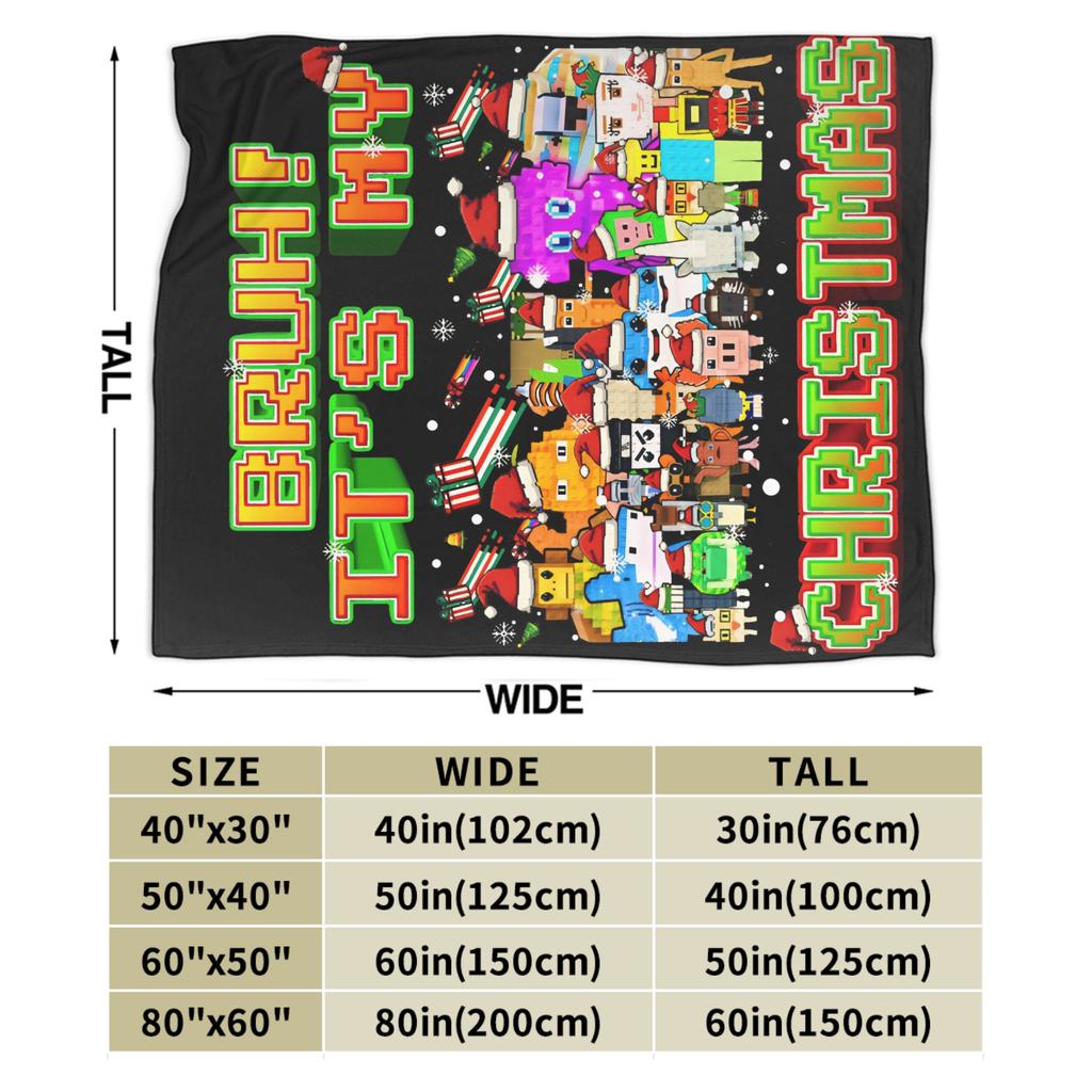 Bruh It's My Christmas Every Brainrot Steal a Brainrot Fuzzy Blanket Awesome Throw Blanket for Home Hotel Sofa Rug Piece,