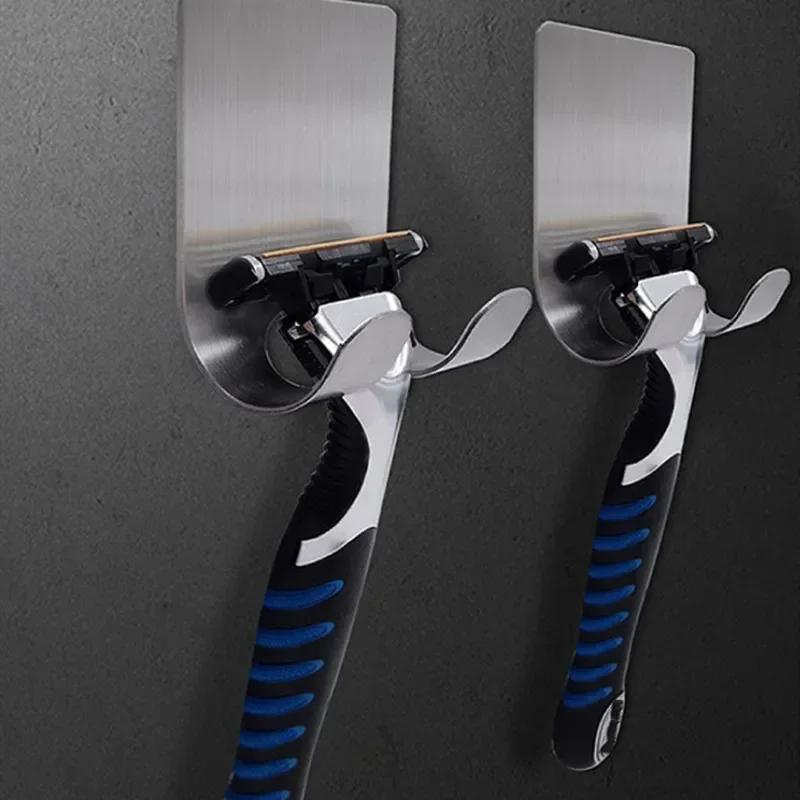 Razor Stand Wall Razor Holder Shower Bathroom Razor Blade Holder Man Shaver Holder for Bathroom Hook Hanger Shaving Shelf