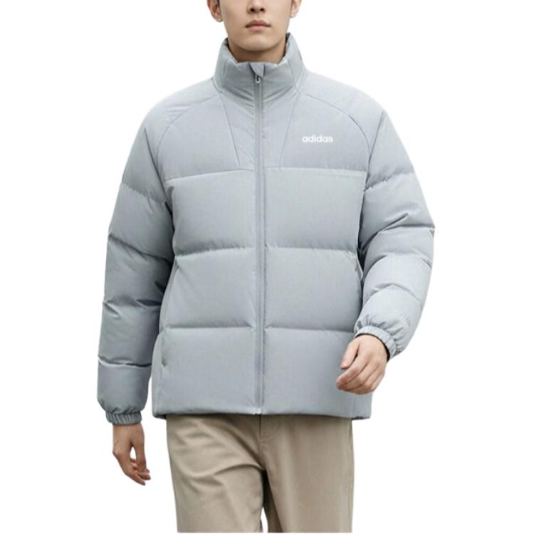 adidas Куртка мужская пуховая с воротником-стойкой, прочная, теплая, повседневная, на молнии, с длинным рукавом, KC4633