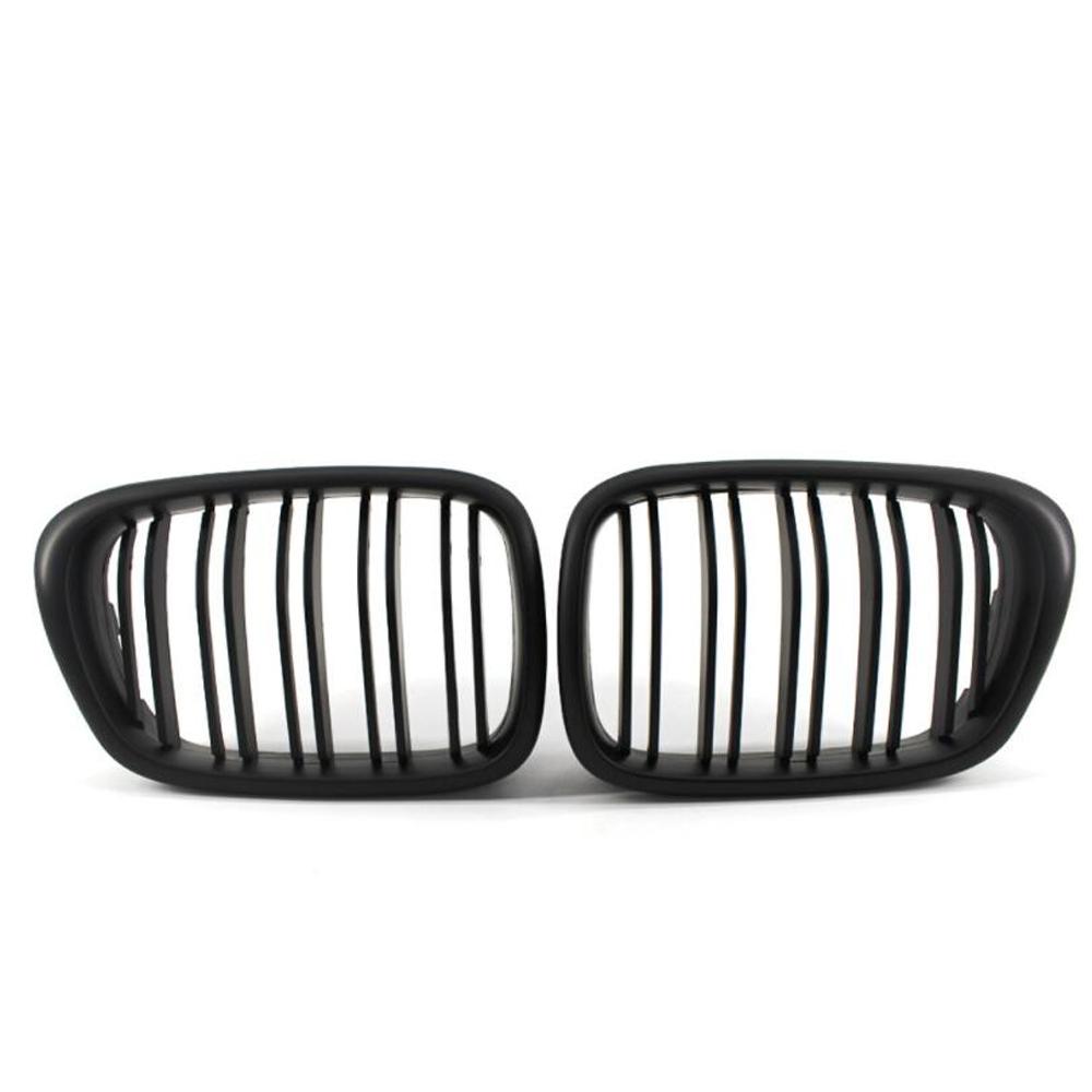 2 шт., передняя центральная матовая черная широкая решетка капота для BMW E39 525 528 530 535 M5 1997 1998 1999 2000 2001 2002