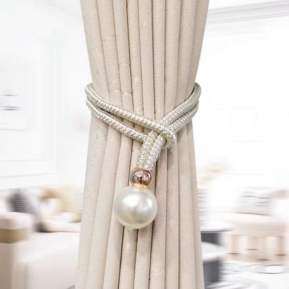 Adjustable Pearl Curtain Tieback High Quality Curtains Tie Rope Pearl Curtain Buckle Decoration