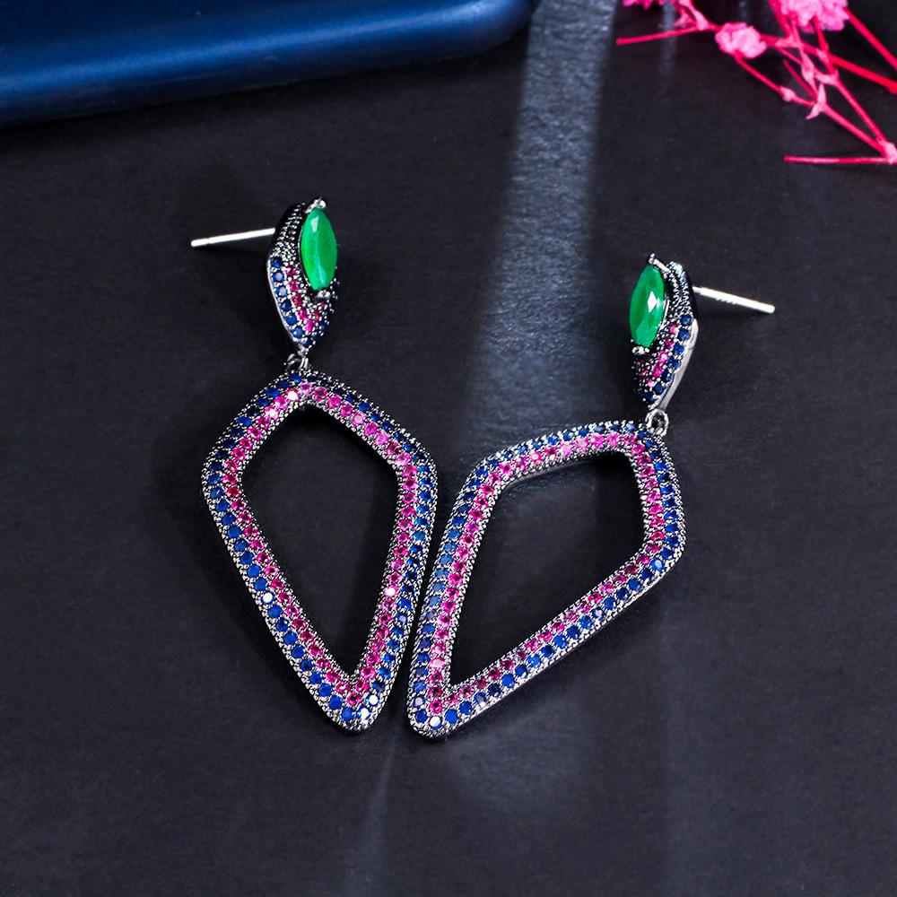 Длинные серьги-капли CMM в стиле ретро с фиолетовым цирконием, винтажные ювелирные изделия