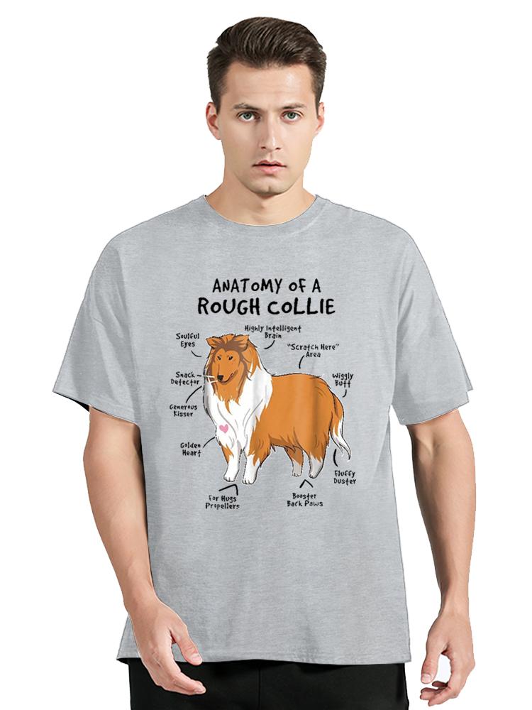 Sunisexbeauty Anatomy Of A Rough Collie Funny Dog Puppy Gift T Shirt Fashion Cotton Tees Unisex Unisex Oversized Tshirt Clothing
