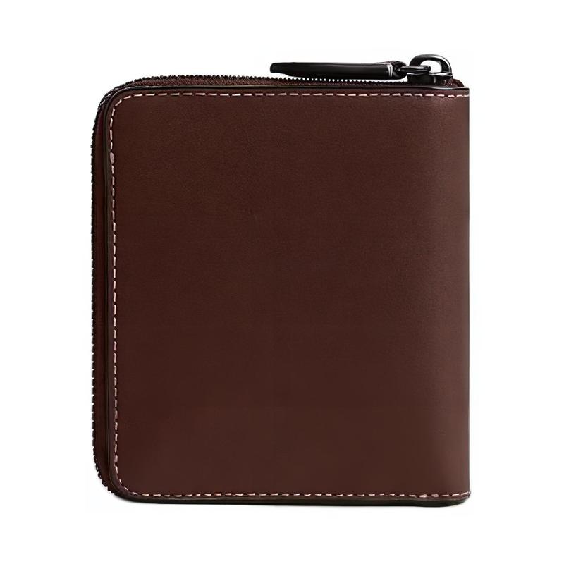 COACH Zip Around ogo Leather Wallet Mini Unisex Couple Maple maple color