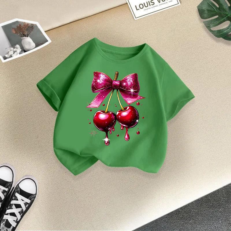Children's Casual Short-sleeved T-shirt - Summer Girl's Cute Cherry T-shirt