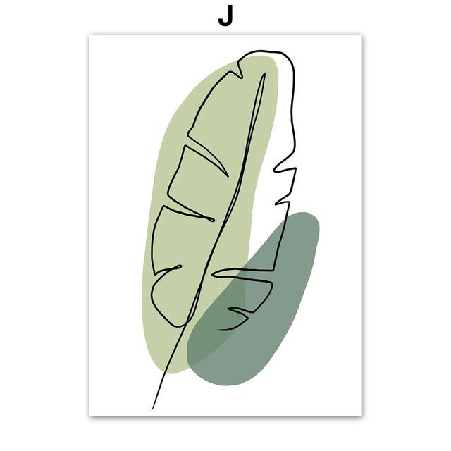 Банановый лист, Монстера, тюльпан, абстрактные девушки, линии, настенное искусство, холст, постеры, живопись и принты, настенные панно для декора гостиной